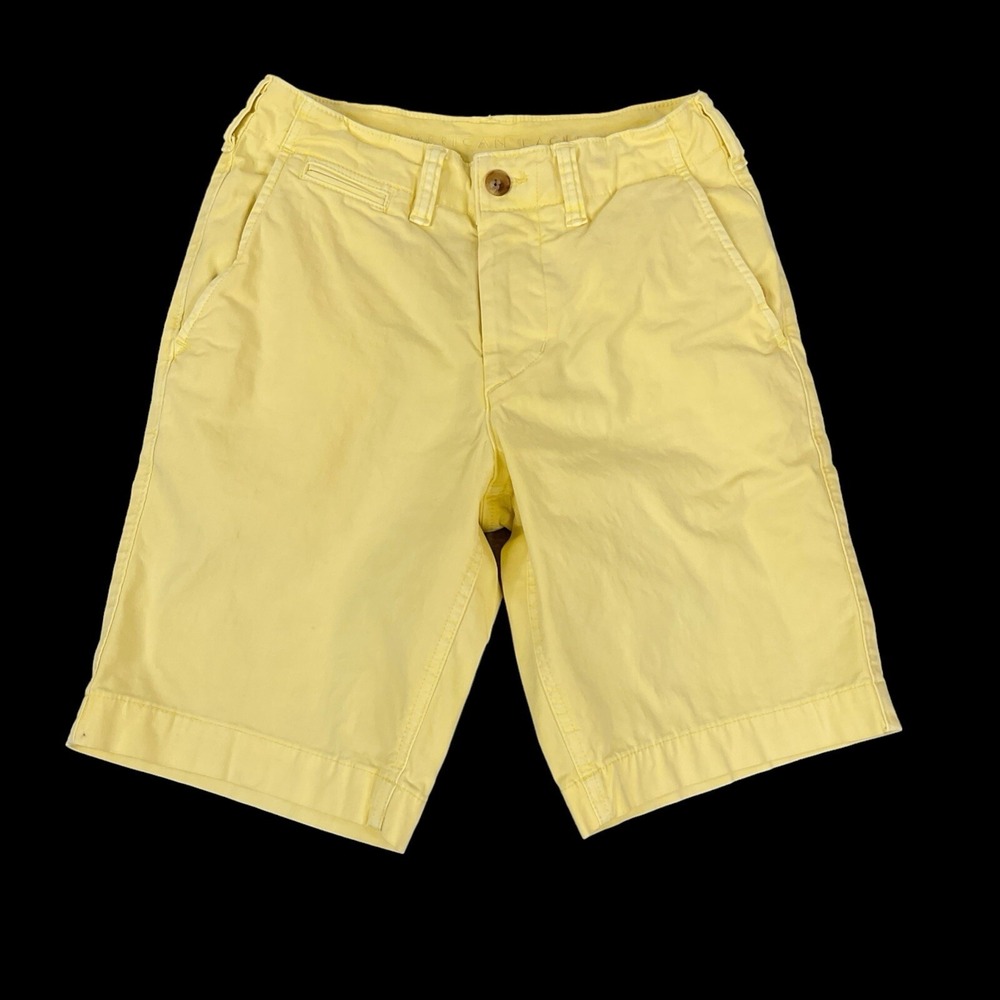 American Eagle Shorts Men 26 Yellow Chino Bermuda Casual EUC